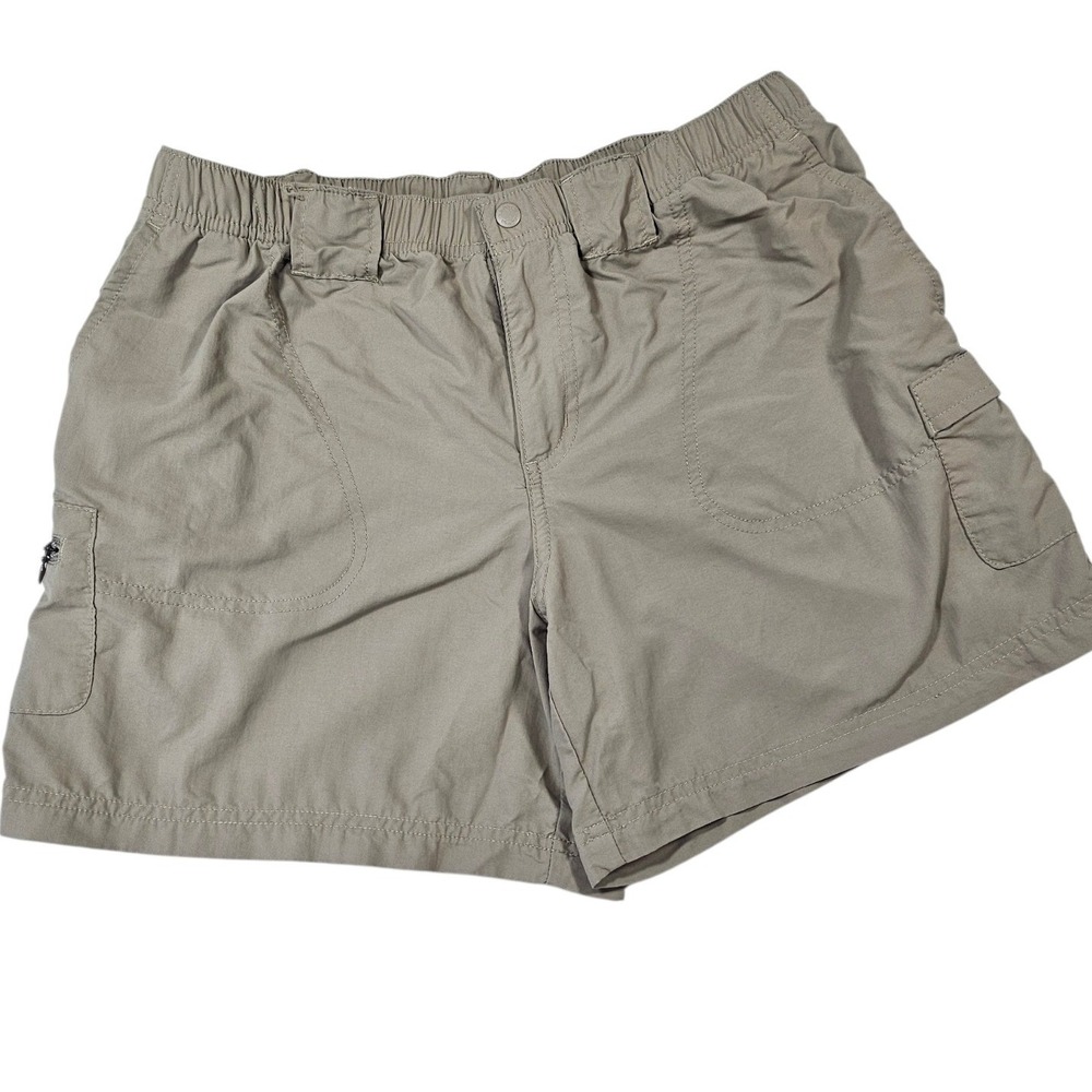 Columbia Womens Hiking Tech Shorts Tan Khaki Cargo Nylon‎ Size Medium Gorpcore